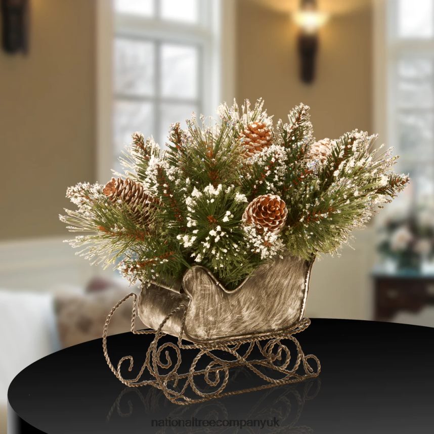 Greenery | National Tree Company Glittery Bristle Pine Sleigh F2L4F474